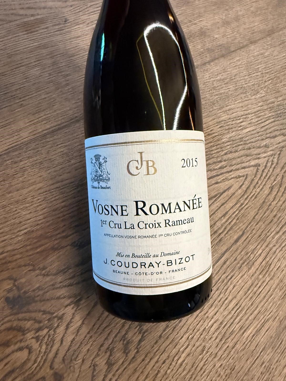 DOMAINE COUDRAY BIZOT VOSNE ROMANEE 1ER CRU LA CROIX RAMEAU 2015 0.75L.